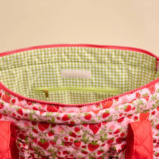 Strawberry Fields Everyday Quilted Tote Bag