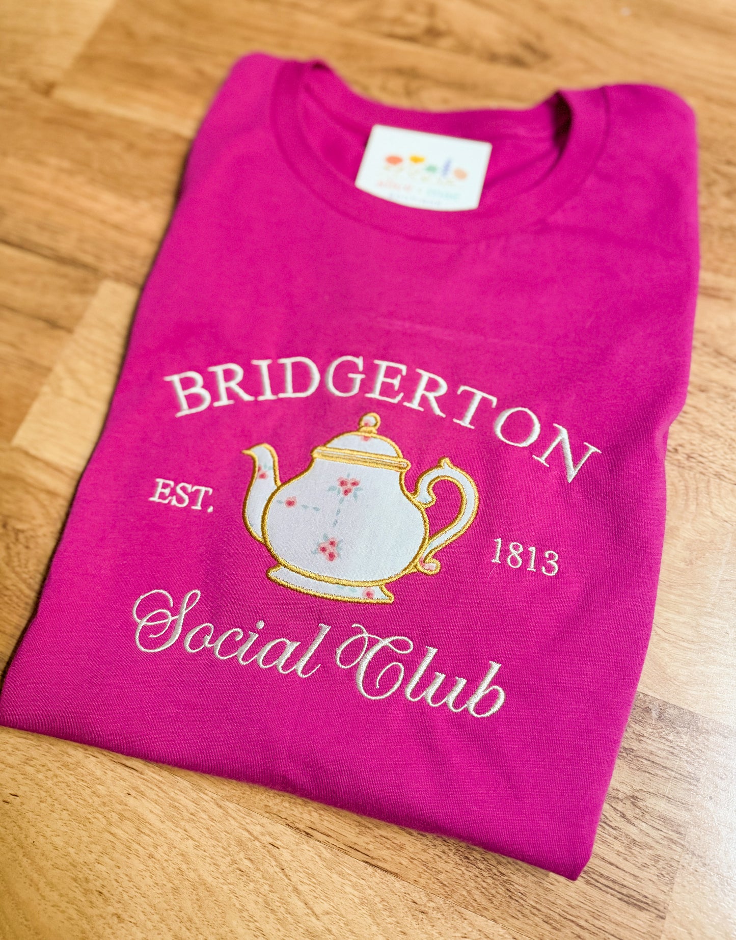 Bridgerton Social Club Applique Emrboidered Comfort Colors  Tee