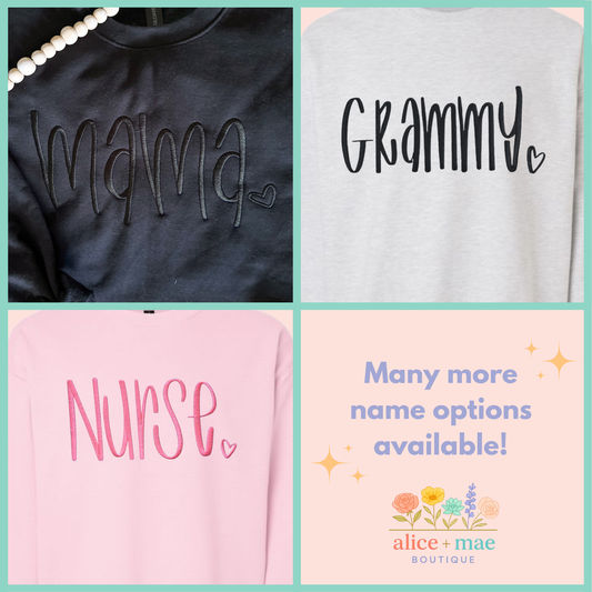 Adult Personalized Word/Name Sweatshirt
