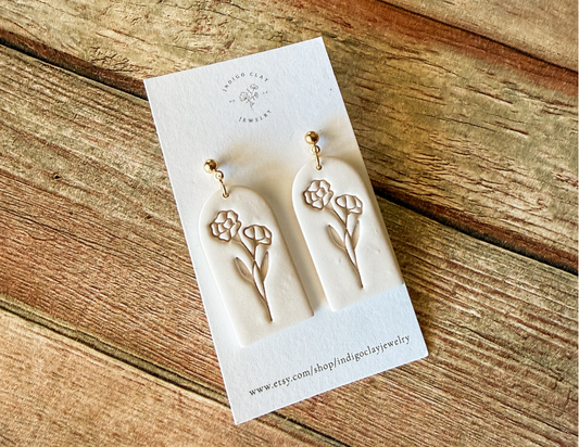 Handmade Clay Flower Arch Earrings