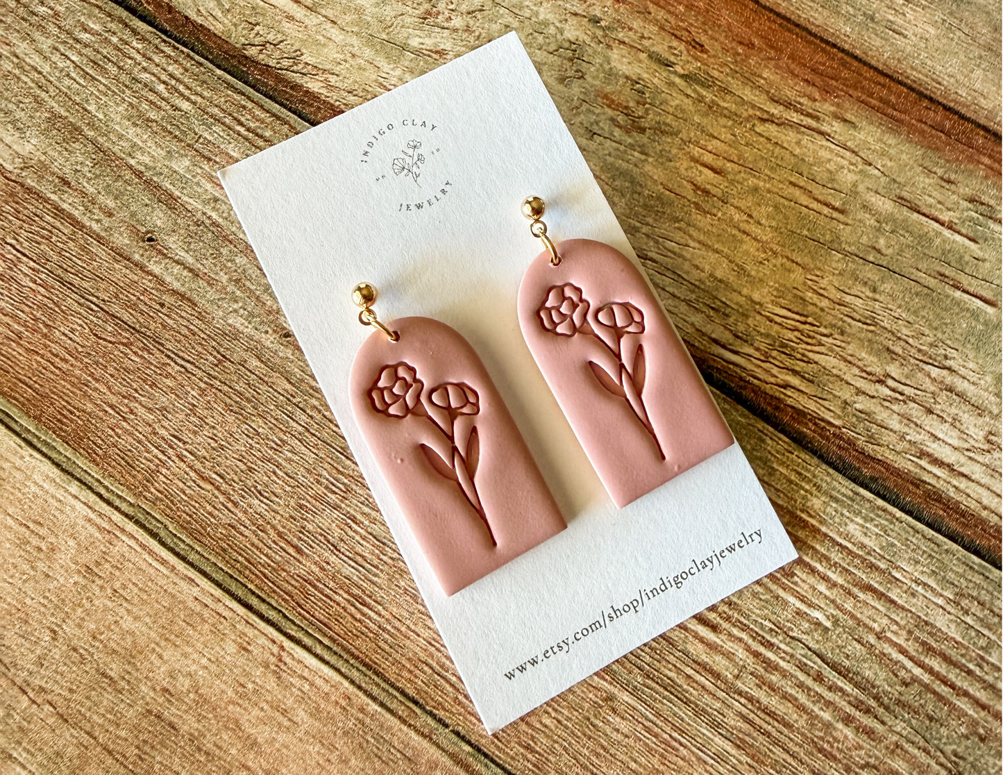Handmade Clay Flower Arch Earrings